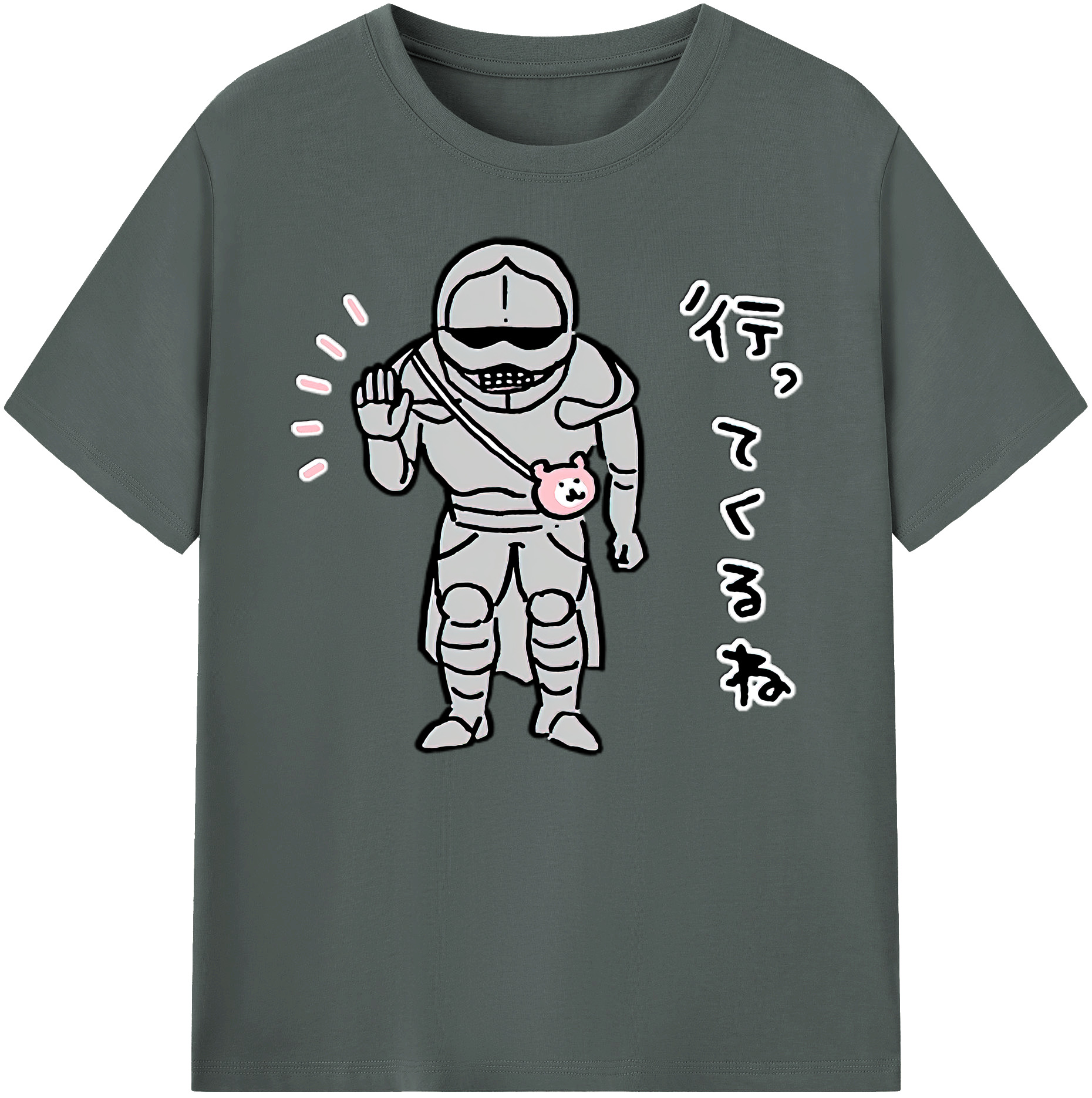 （画像用） ちいかわ 労働の鎧さん Chii-kawa Mr. Armor of Labor 綿100％ メンズ半袖Tシャツ｜肌触りやわらか＆通気性